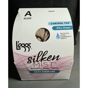 L'eggs Silken Mist Silky Sheer Tights Control‎ Top Wicking Panty Nude A